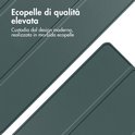 Couverture de tablette vert foncé en similicuir avec un design moderne.