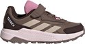 Bruine kinderschoen met roze en beige strepen, klittenbandsluiting, TERREX.