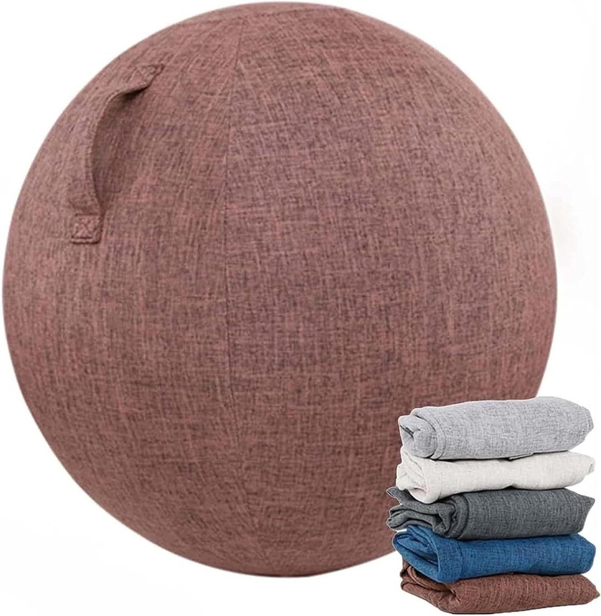 Yogabalhoes - Oefenbal beschermhoes - Balans training - Lichtgewicht en opvouwbaar - 75cm - Grijs