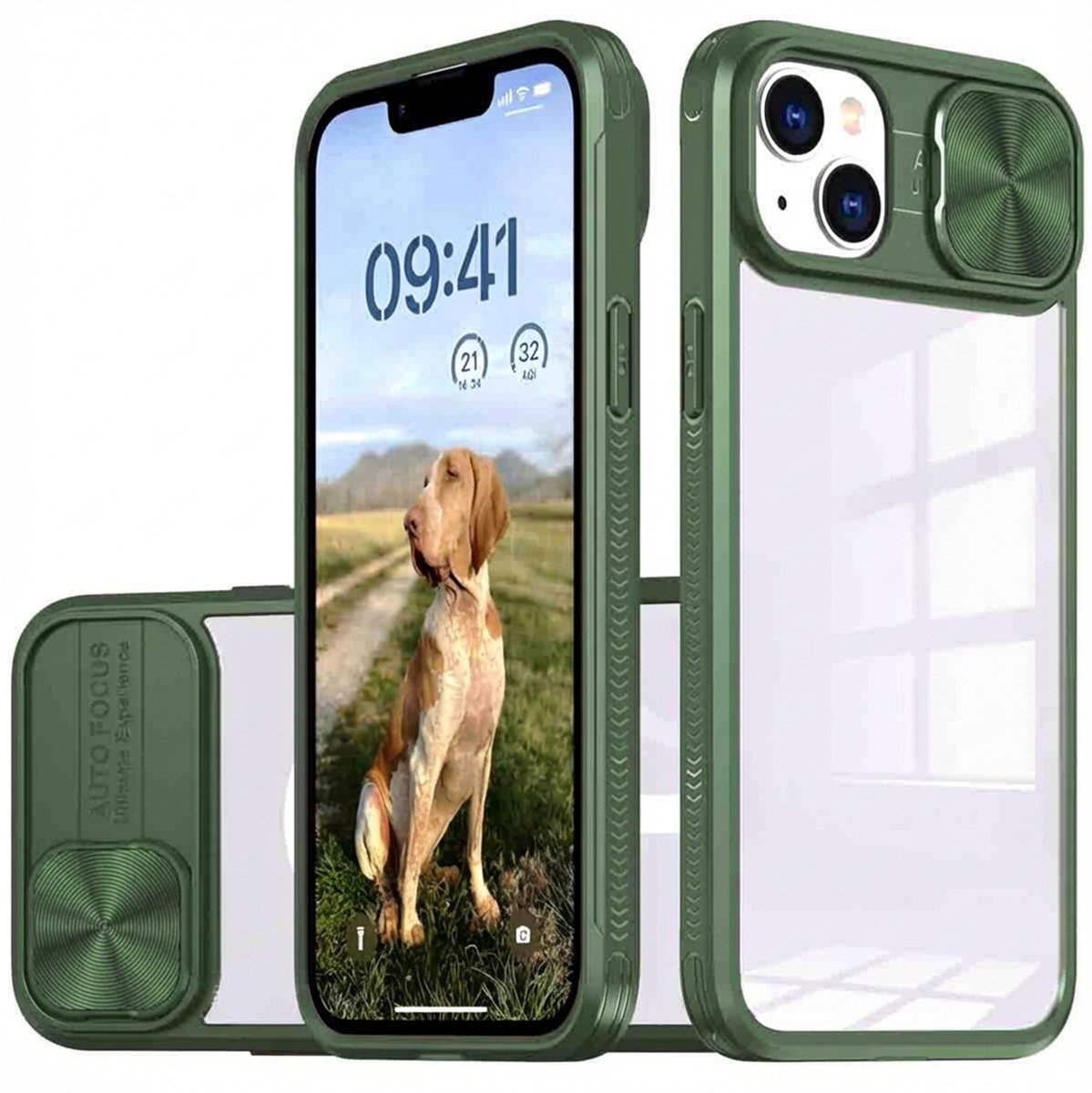 imoshion Hoesje - Geschikt voor Apple iPhone 13 - Camslider Backcover - Donkergroen