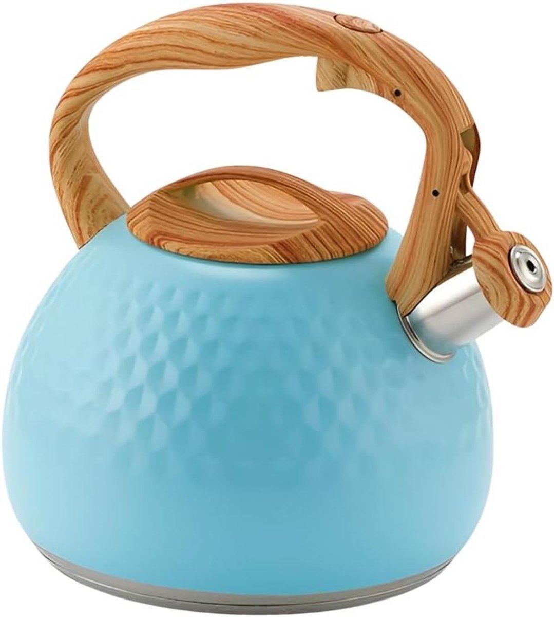 Waterkoker Roestvrij Staal - Fluitketel Keuken - Water Koken Snel - Handige Fluitfunctie - 3 Liter Inhoud - Blauw
