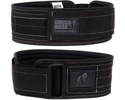 Gorilla Wear 4" Nylon Lifting Belt - Gewichthefgordel voor Krachttraining - Fitness Riem voor Squats & Deadlifts - Onderrug Ondersteuning - Zwart / Grijs - M/L