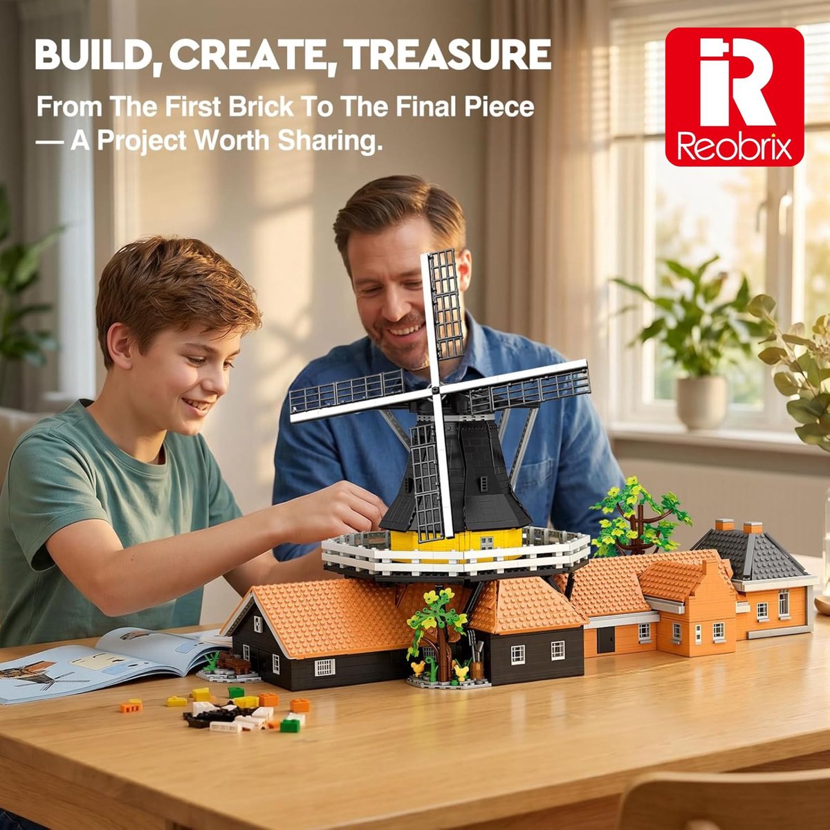 Reobrix 55019 Windmolen mega bouwset | Nederlands icons modelbouw