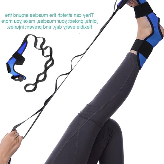 aladdien - Yoga Stretching Strap - Fitness Beenstretcher - 7 Handgrepen - Ademend en Elastisch - Perfect voor Yoga en Fitness - 120 cm van Merkloos — afbeelding 5