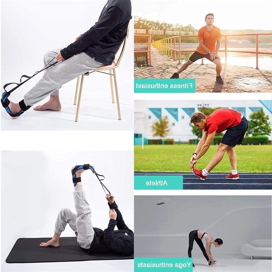 aladdien - Yoga Stretching Strap - Fitness Beenstretcher - 7 Handgrepen - Ademend en Elastisch - Perfect voor Yoga en Fitness - 120 cm van Merkloos — afbeelding 3