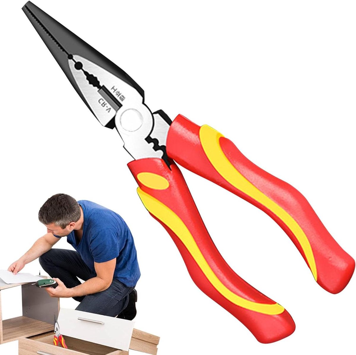 Elektrische Draadstripper - Multifunctionele Tang - Elektrische Werkzaamheden - Universele Tangkop - 20.5 cm - Grijs