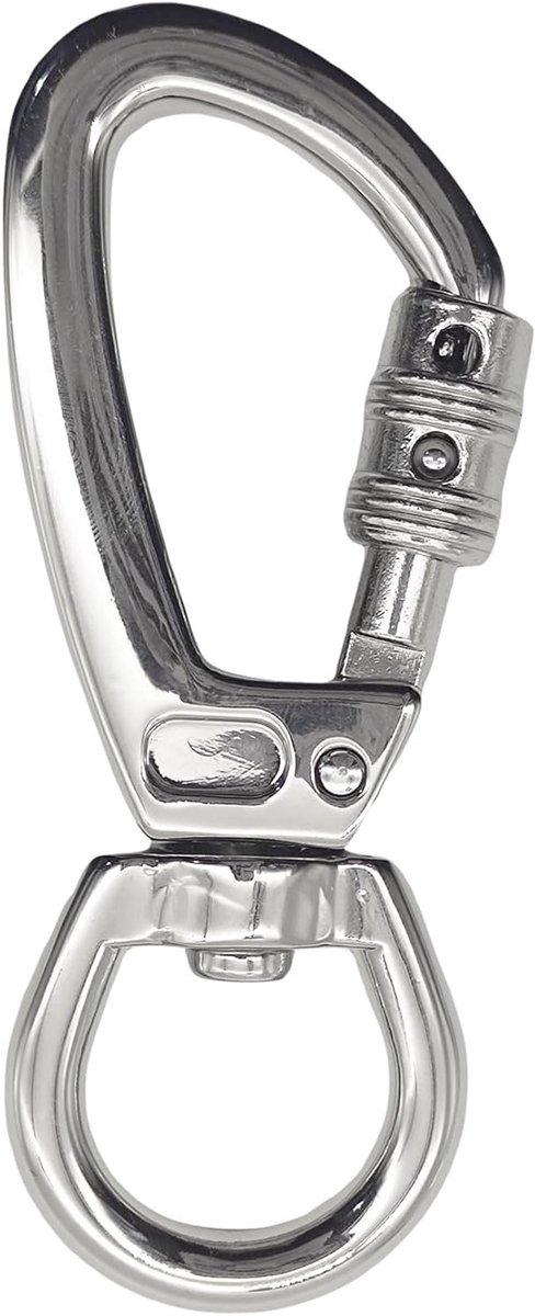 Robuuste Aluminium Carabiner met Draaisysteem, 400 kg Draagvermogen, Ideaal voor Hondenlijnen en Sleutelhangers, Geschikt voor Buitenactiviteiten