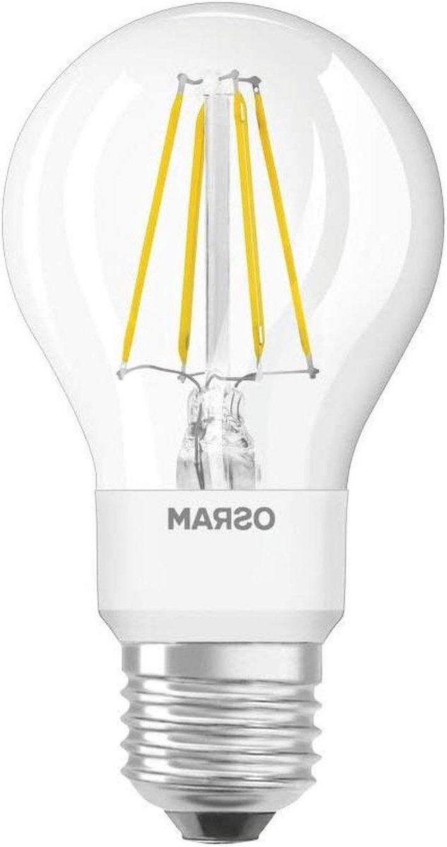 OSRAM LED lamp | Lampvoet: E27 | afstembaar Warm wit | 2200…2700 K | 4,50 W | helder | LED Retrofit CLASSIC A GLOWdim [Energie-efficiëntieklasse A++]