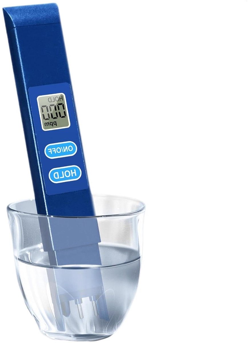 Waterkwaliteitstester - TDS meter - Water testen - Compact en draagbaar - 14 cm - Wit