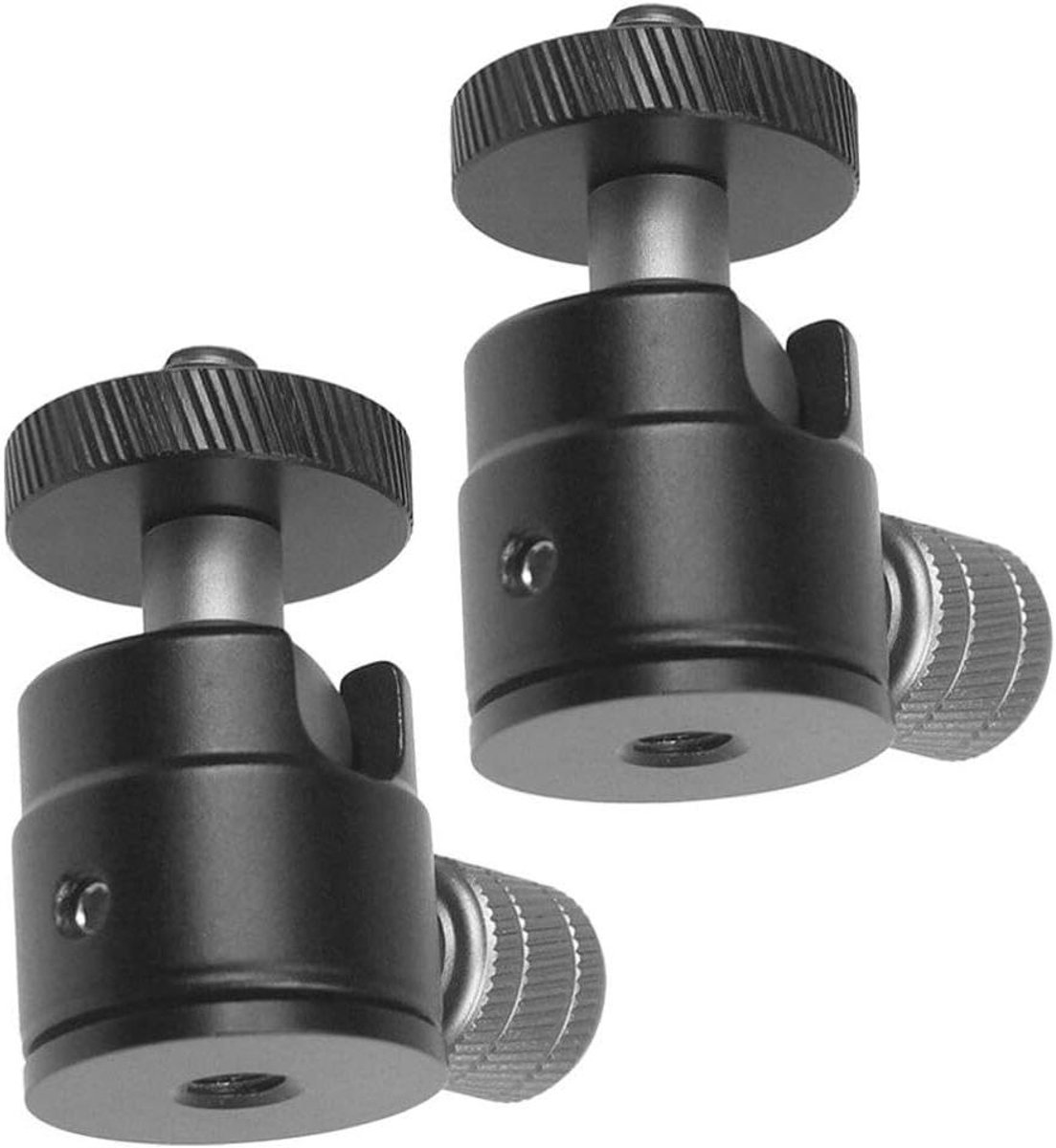 Statiefkop 2 Stuks - Kogelkop Bevestiging - Apparaat Positioneren - 360 Graden Rotatie - 4.4 cm - Zwart
