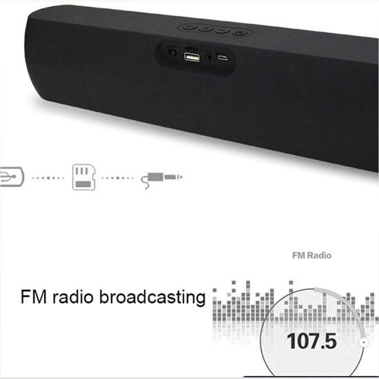 Soundbar Bluetooth - Draadloze speaker - Thuisbioscoop ervaring - Instelbaar basgeluid - 2.0 kanaal - Oranje van Merkloos — afbeelding 2