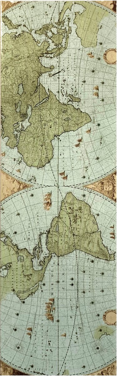 Boekenlegger - Kunst - Wandkaart van de wereld door Joan Blaeu, Het Scheepvaartmuseum - 5cm x 16cm