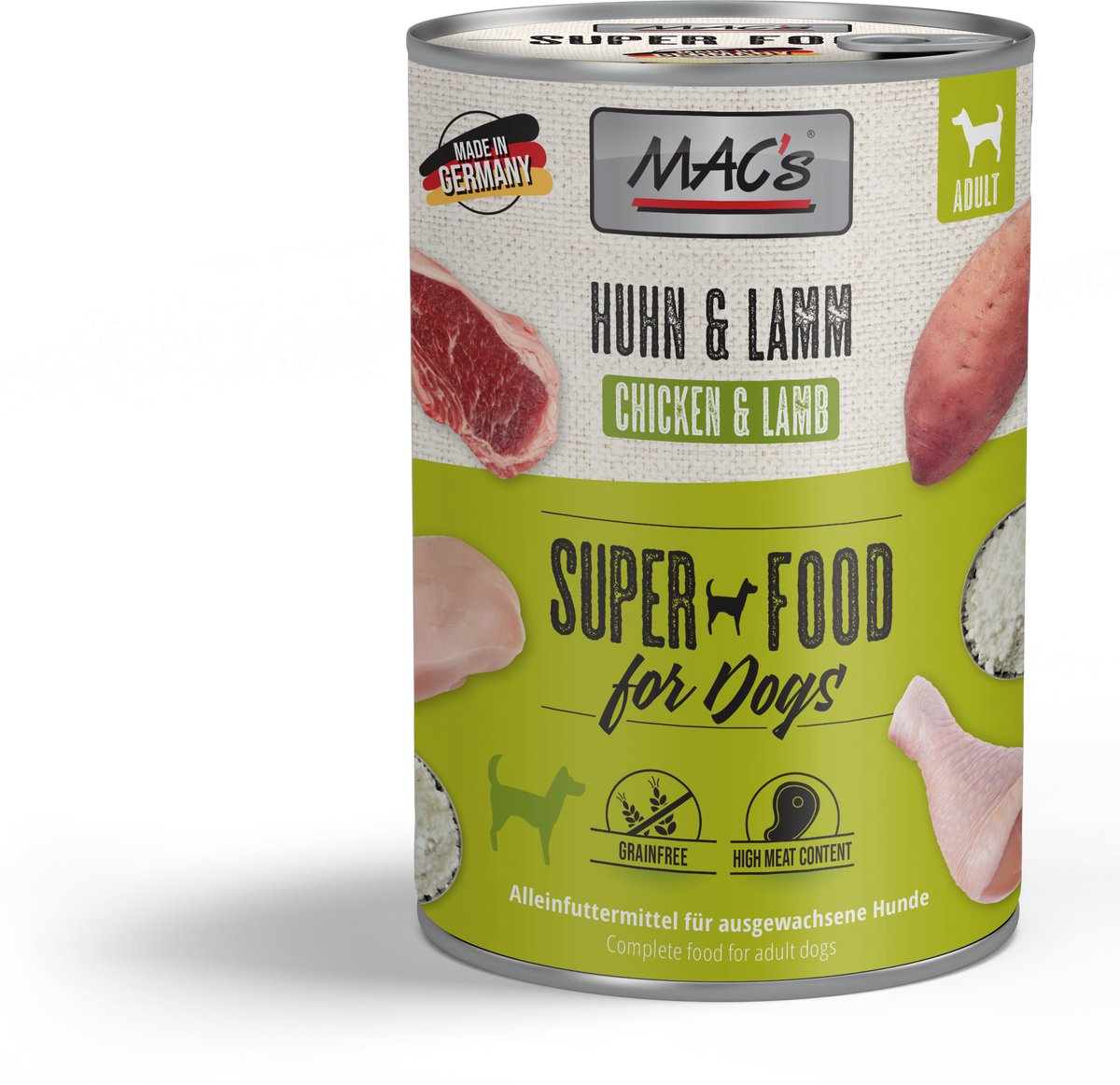 MACs MAC’s Hondenvoer Natvoer Blik - 70% Kip & Lam - 6 x 400g