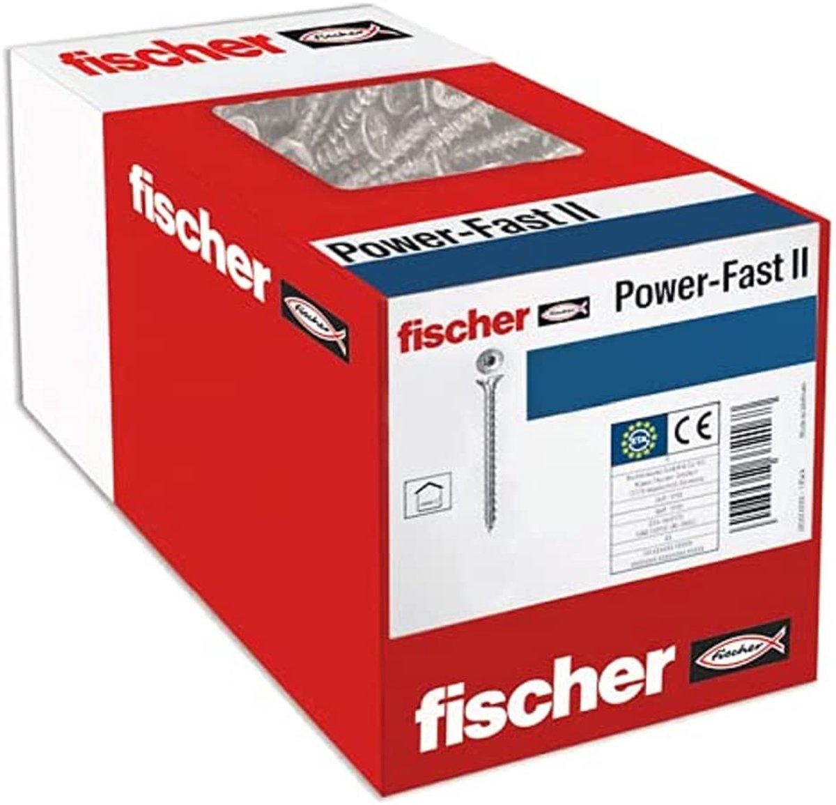 Fischer 1.000x Power-Fast II FPF II CTF 3 x 16 mm BC verzonken kop met binnenzeskant TX10 volledig schroefdraad galvanisch verzinkt blauw gepassiveerd - 670002
