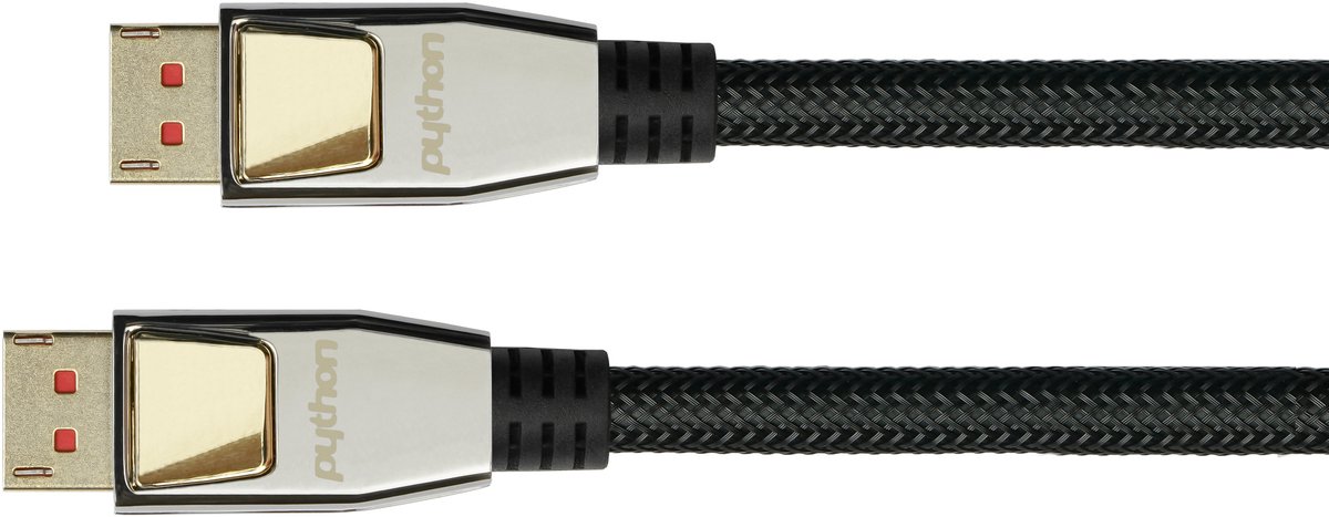 PYTHON actieve DisplayPort kabel - versie 1.4 (5K/8K 60Hz) / zwart - 10 meter