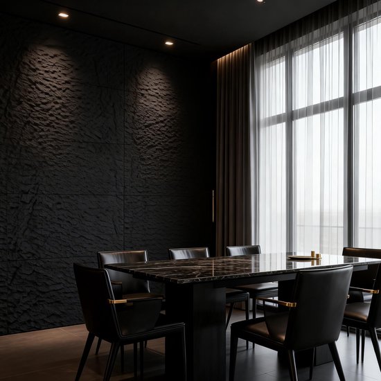 3D Muurpaneel Steenlook 120x60x5 cm, 3 Stuks PU Zelfklevende Wandbekleding, Waterdicht Steenpaneel voor Keuken, Badkamer & Woonkamer, Type B - Diepzwart - NAIZY