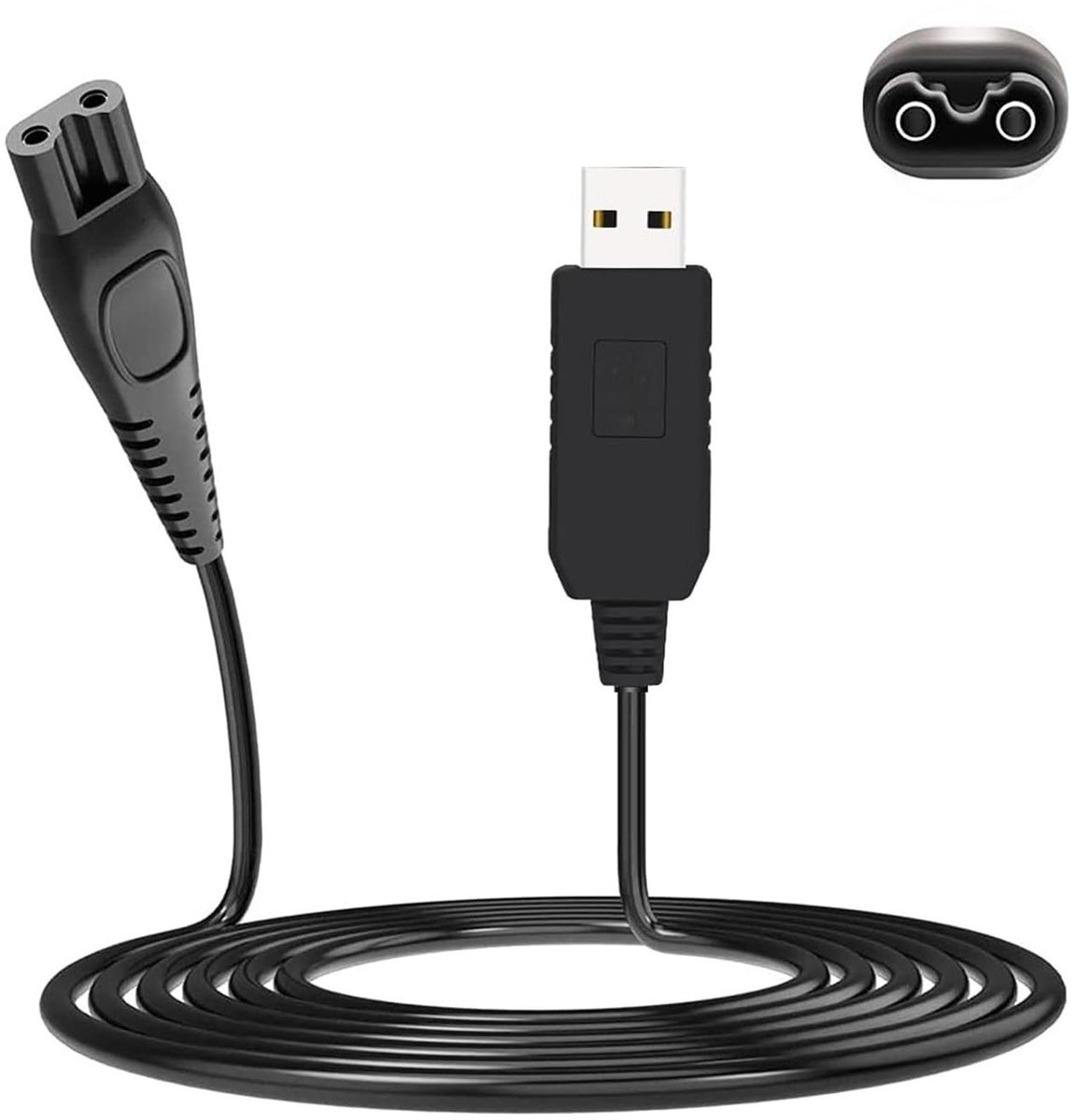 Vervangende USB Oplaadkabel voor Scheerapparaten, 15 V, Compatibel met Diverse Modellen zoals HQ8505 en Norelco 9700, 9300, 8900, 6100, 5700, 5550, 3000, 3500, 4200