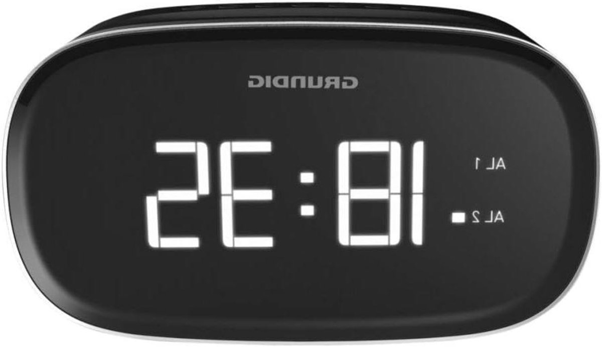 Wekker met radio - Digitale klok - Wakker worden - Met USB-oplaadfunctie - 20.6 x 16.4 cm - Zwart