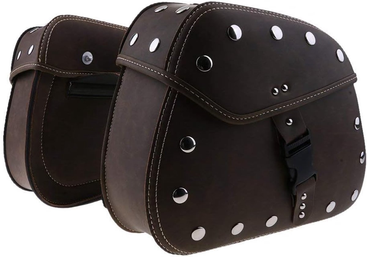 Motorfiets Zadeltassen - Bagagetassen Set - Motorrijden Opslag - Verstelbare Banden - 30 x 10 x 25 cm - Zwart