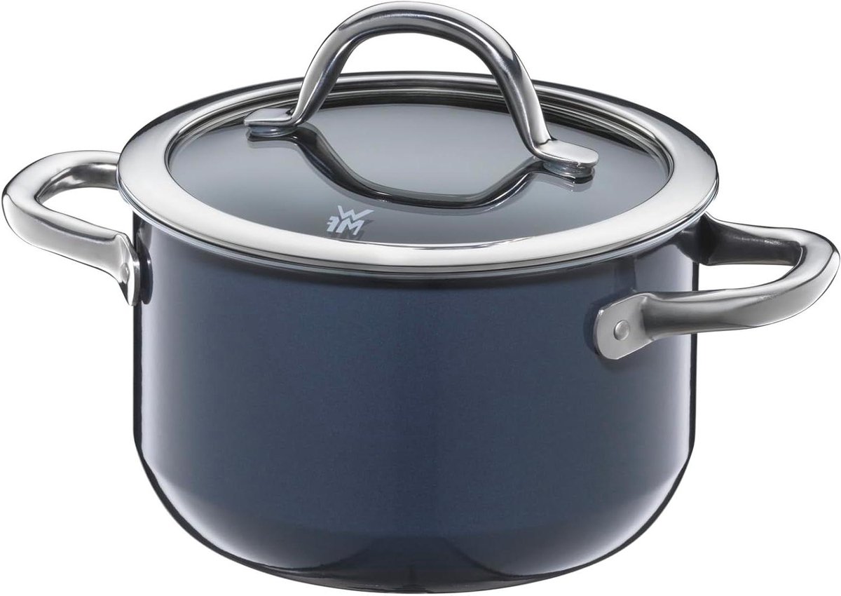 Kleine kookpan - Vleespan inductie - Dagelijks koken - Krasbestendig materiaal - 16 cm 13 liter - Donkerblauw