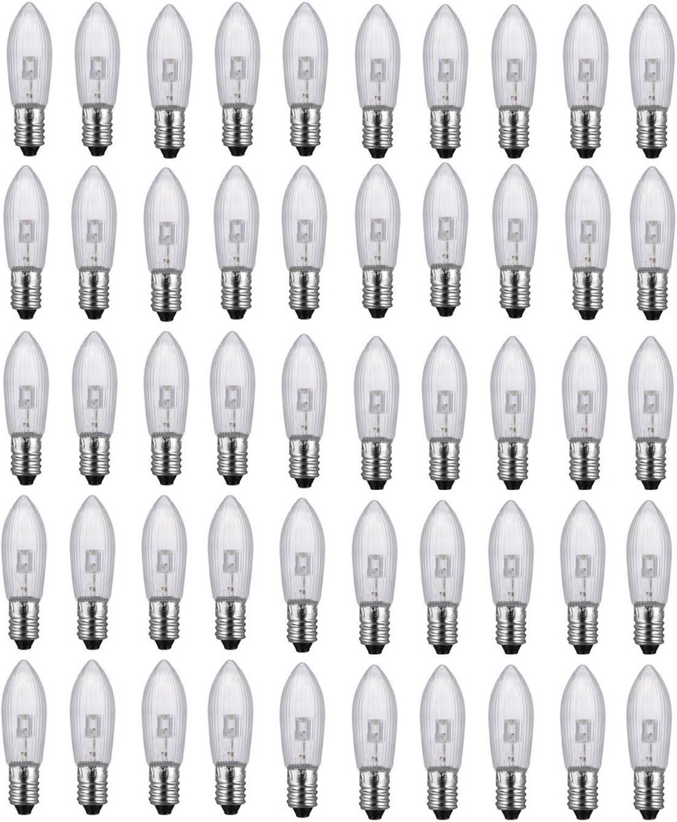 LED Reservelampen - Gloeilampen Topkaars - Lichtketting Vervangen - Universele Spanning - 45 mm x 10 mm - Warm Wit