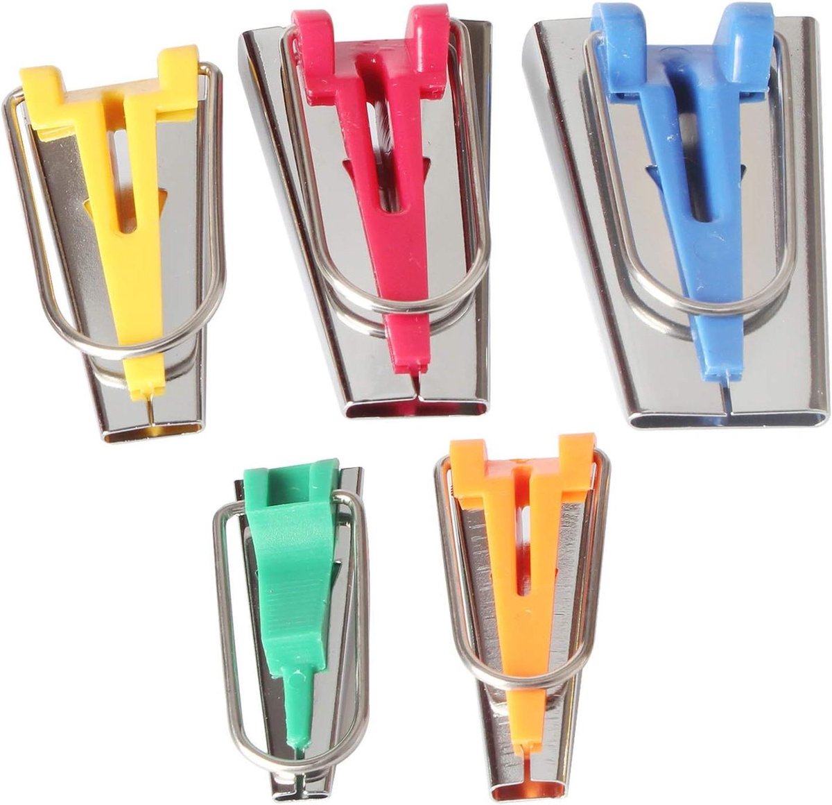 Biais Band Maker - Bias Tape Maker - Stoffen Versieren - 5 Maten Set - 6-25 mm - Grijs