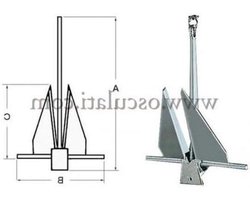 Danforth anker - Type anker - Watersport - Zelfrichtend ontwerp - 6 kg - Grijs