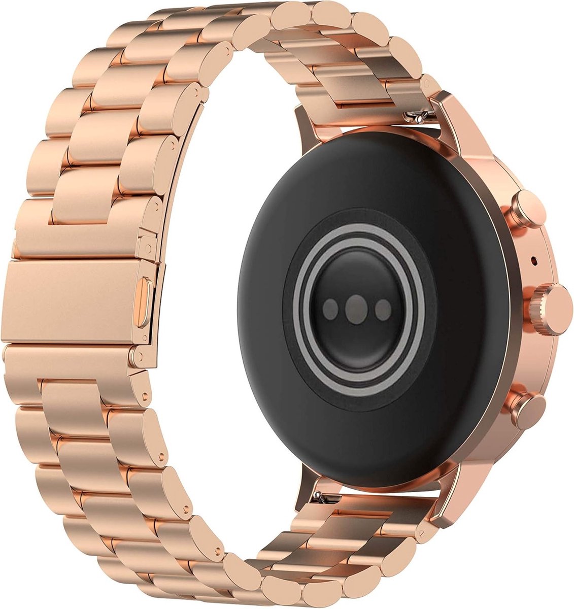 Metalen vervangbanden voor 18mm smartwatches voor mannen en vrouwen, compatibel met diverse merken zoals Fossil en Garmin, stijlvol en duurzaam