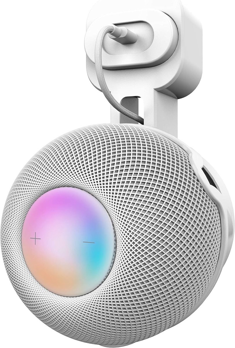 Robuste Wandbeugel voor HomePod Mini Speaker, Ruimtebesparend Ontwerp met Uitstekend Kabelbeheer en Tangle-Free Functionaliteit (Wit)