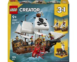 LEGO Creator 3in1 Klassiek Piratenschip Piraten Boot Speelgoed voor Kinderen 31387