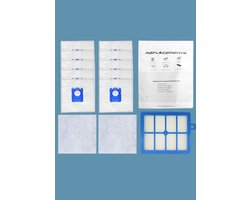 Replacements Onderdelen set geschikt voor AEG VX6, VX7 & VX8 – 10 Stofzakken + 2 Motorfilters + 1 HEPA Filter