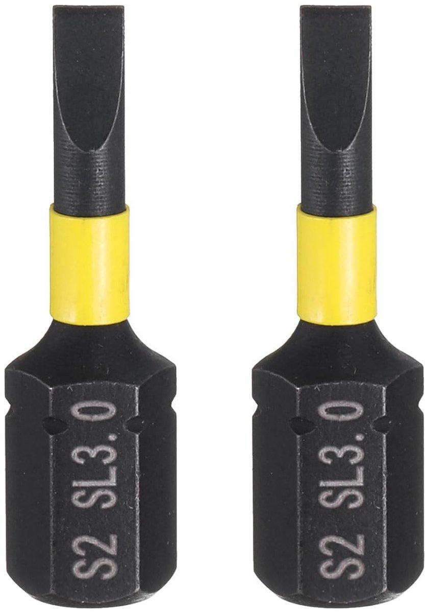 NTHProducts - Slotted Screwdriver Bit - Magnetisch - 25mm - S2 staal - Geschikt voor elektrische schroevendraaiers - 2 stuks