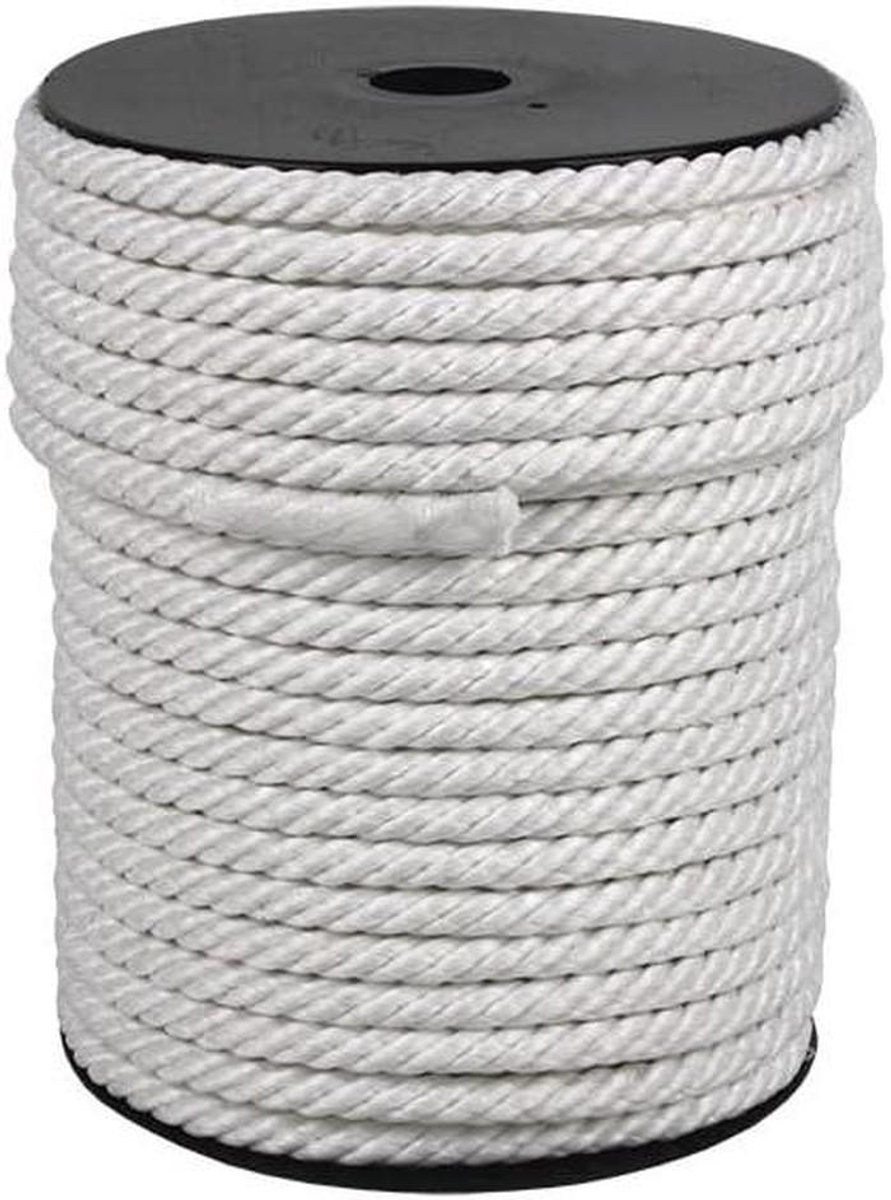Nylon Touw - 4-strengs touw - Klus en tuin - Hoge breeksterkte - 16 mm x 100 m - Wit