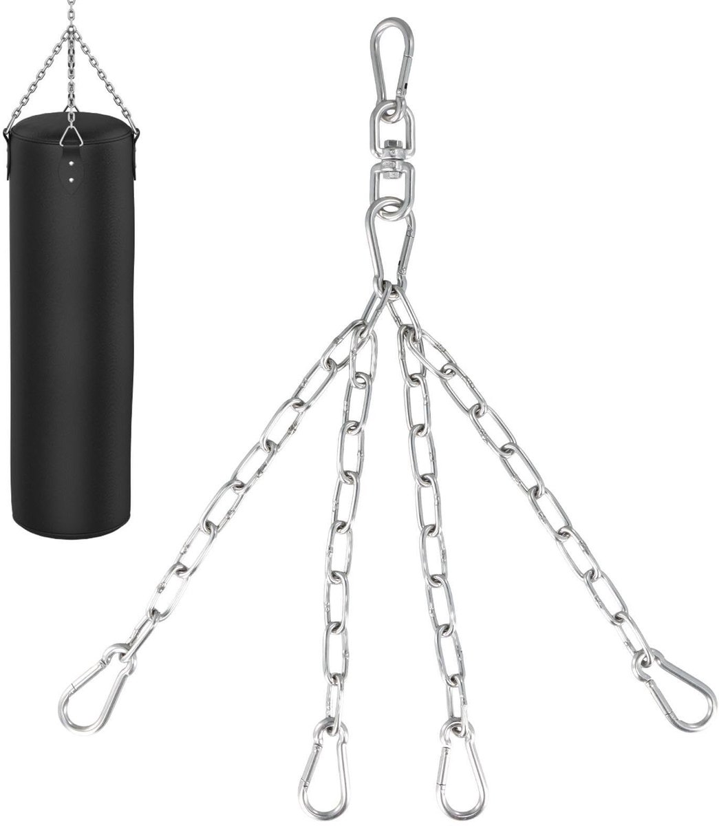 IMstore - Punching bag chain - 4-strands - Maximale load capacity 70 kg - 49.5 cm - Stalen ketting - Geschikt voor boksen - Zilver