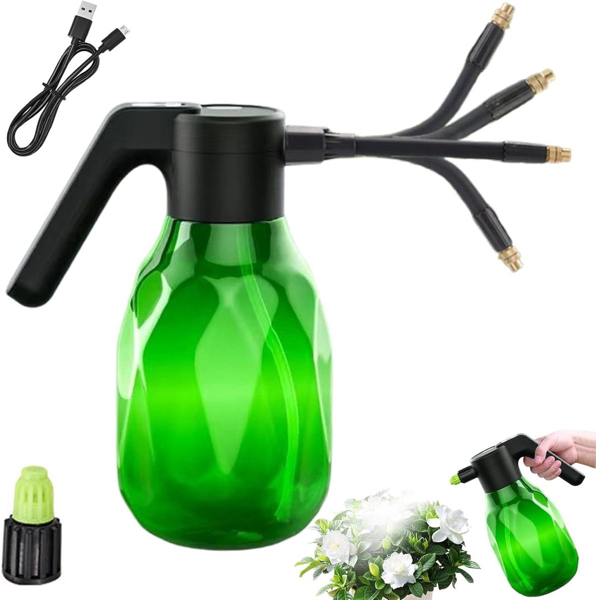 Elektrische Spuitfles - Automatische Verstuiver - Planten Water Geven - Automatische Elektrische Nevel - 2 Liter - Groen