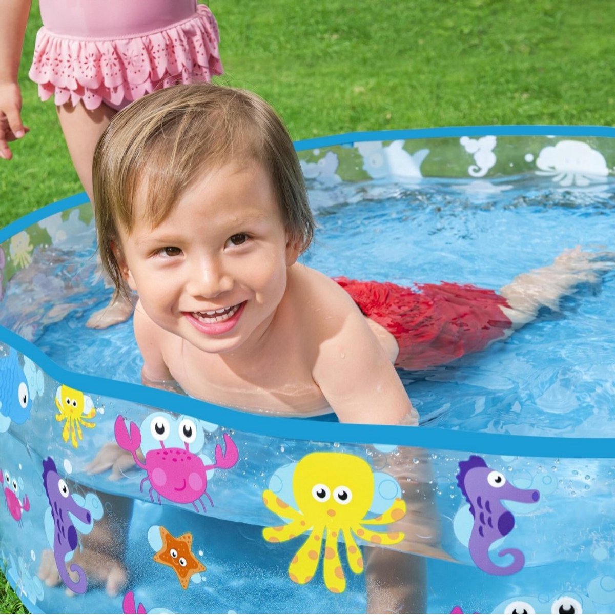 Speelzwembad-kinderzwembad - Zwembad voor kinderen - Zwembad in de grond - Buitenbad voor in de tuin - Blauw - 120x25cm — afbeelding 4