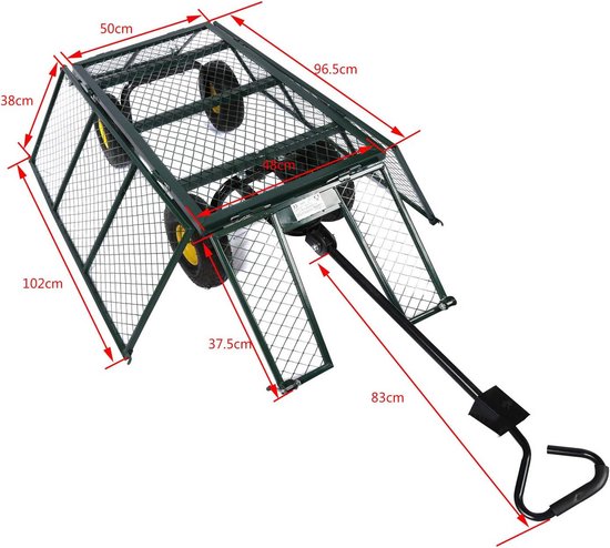 Bolderkar Opvouwbaar Luchtbanden - Strandwagen - Bolderwagen - campingkar van Bolderkar Opvouwbaar — afbeelding 4