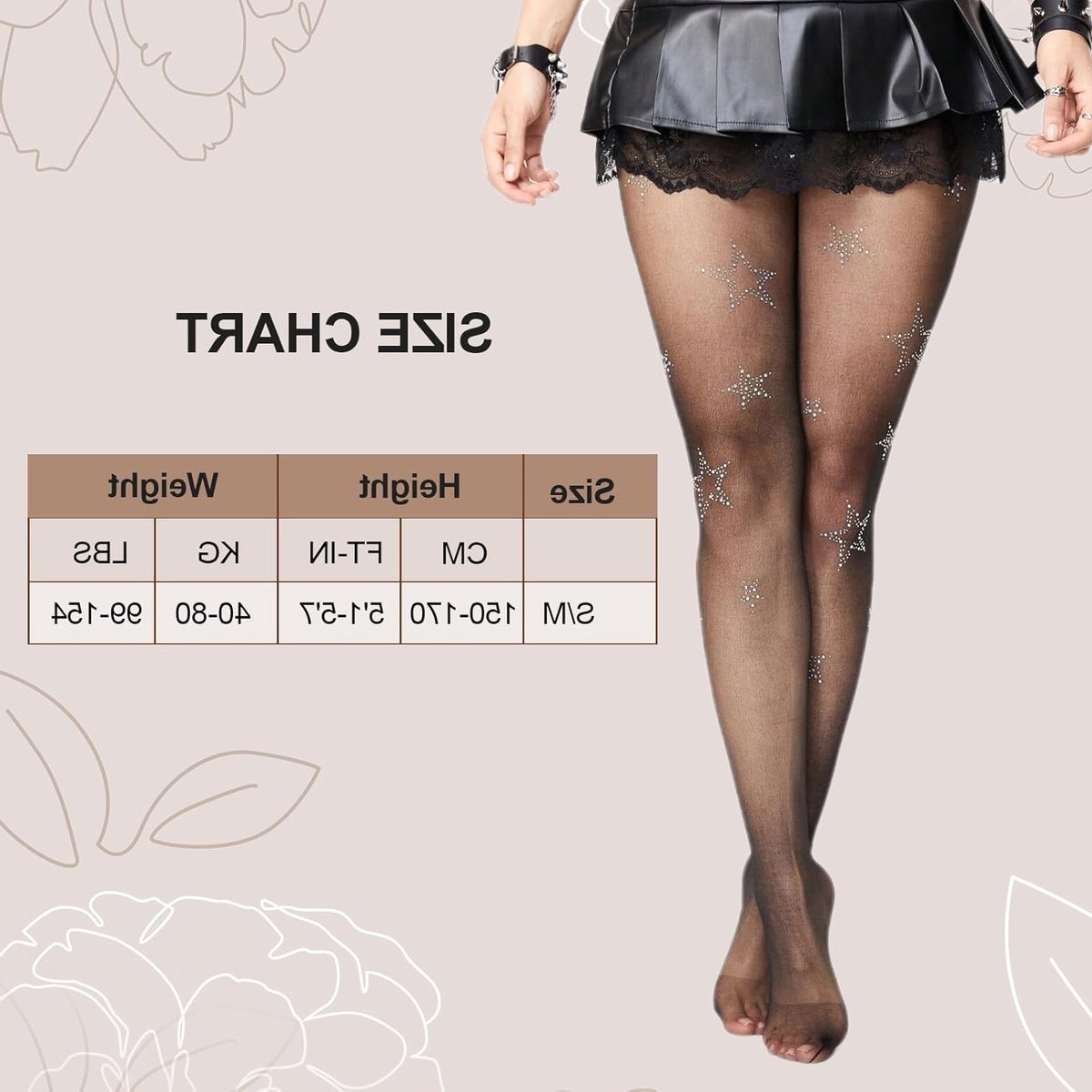 3 Paar Dames Panty met Sterrenpatroon, Glitterende Zwarte Kousen, Vintage Lace en Mode Accessoires voor Vrouwen