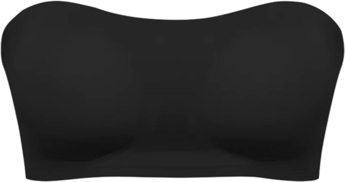 rimmo Strapless naadloze BH dames – push-up bandeau top, comfortabele tube top met verwijderbare padding, antislip ondersteuning & zachte lingerie voor dames - Zwart