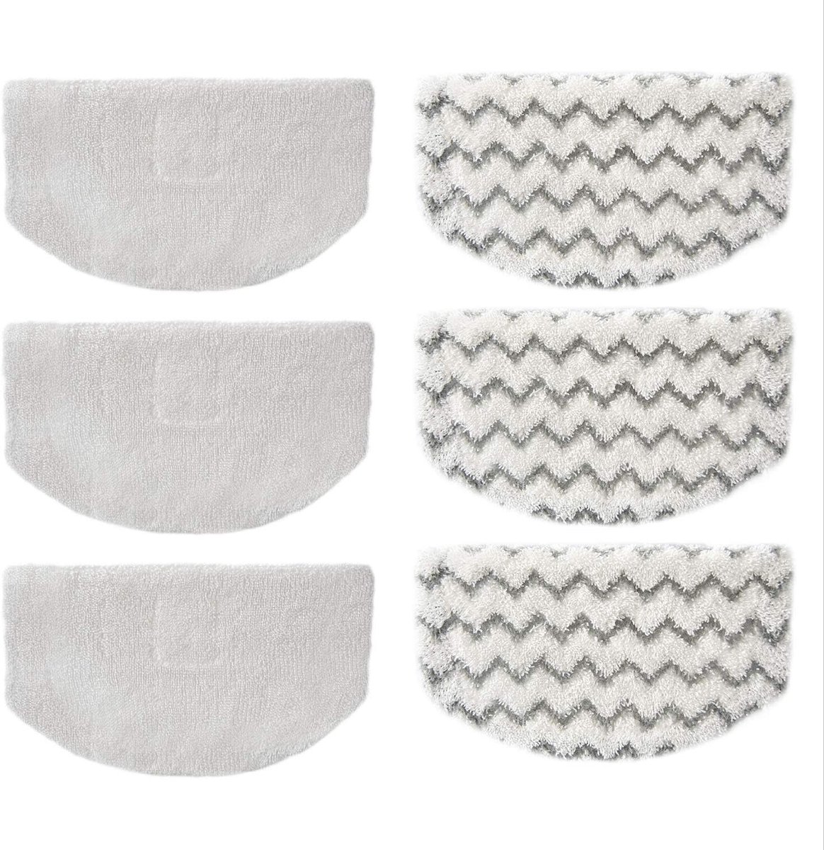 Stoom Mop Pads - Vervangende Pads - Grondig Reinigen - Wasbaar en Herbruikbaar - 6 Stuks - Wit