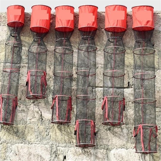 Visnet - Visvangst Houder - Vissen - Sneldrogend Roestvrij Staal - 25 cm - Zwart Rood — afbeelding 2