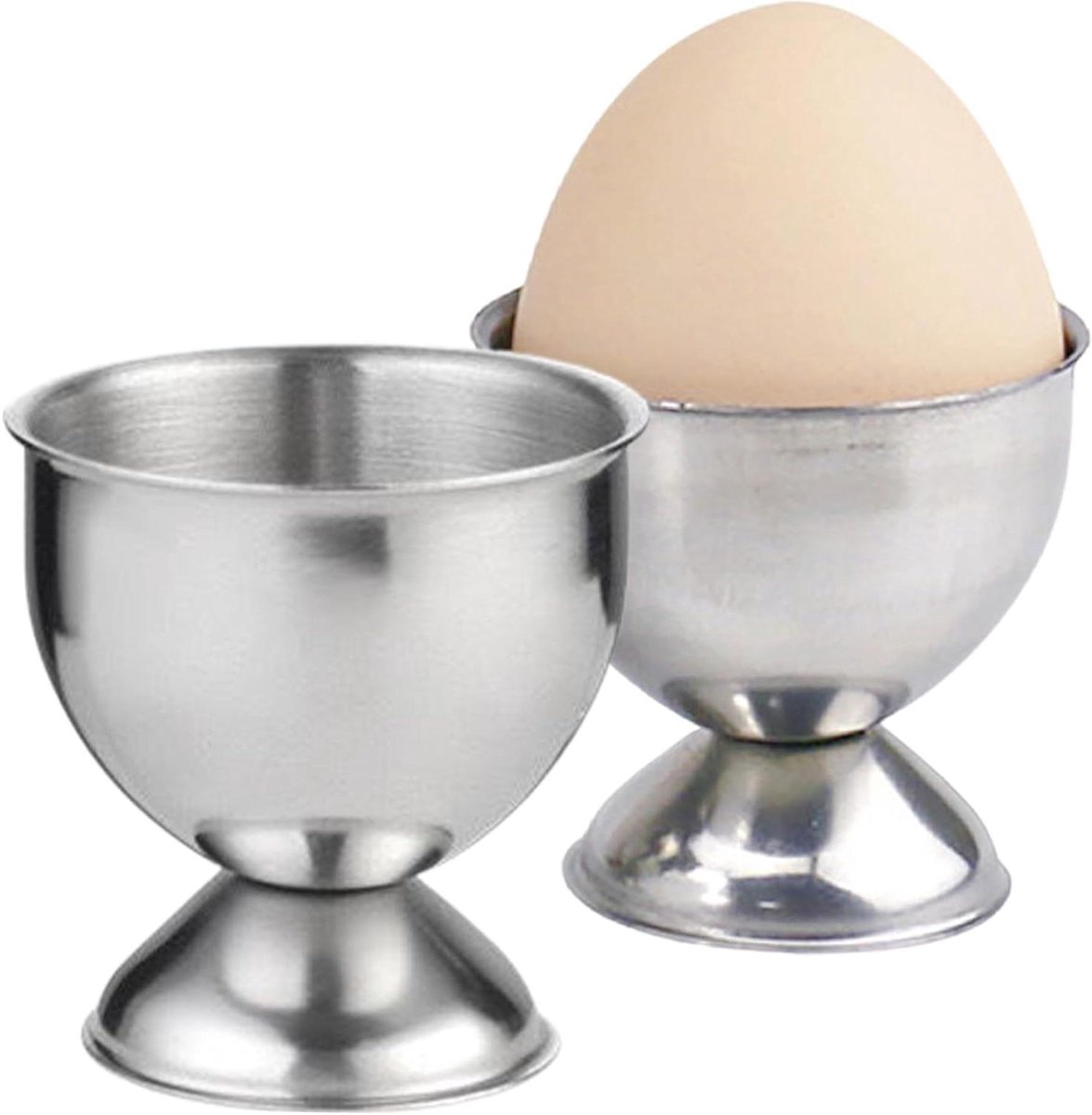 2 stuks eierdopjes voor zacht gekookte eieren, roestvrijstalen eierdopjes, gemakkelijk schoon te maken, zacht gekookte houder voor restaurants, hotels, keukens en eetkamers