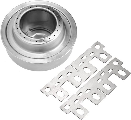 Outdoor Alcohol Fornuis, Combo Koker Set Mini Draagbare Alcohol Kachel met Kruis Houder Koker, Alcohol Stove Met Rek — afbeelding 3