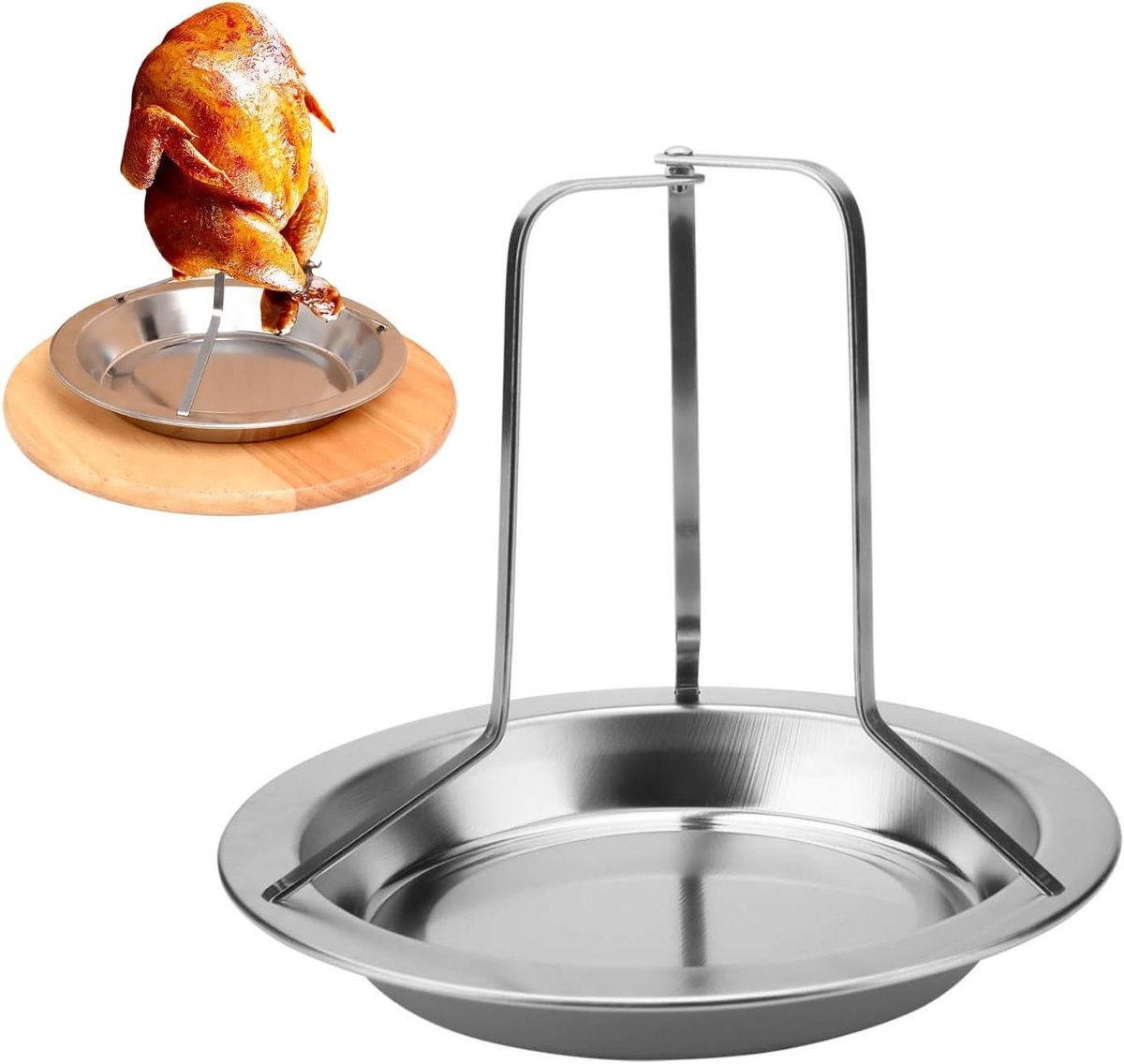 Chicken Rotisserie for Grill Oven Stainless Steel Chicken Burner Rack Beer Can Chicken Holder Chicken Roasting Rack Chicken Burner Stand Vertical Chicken Holder