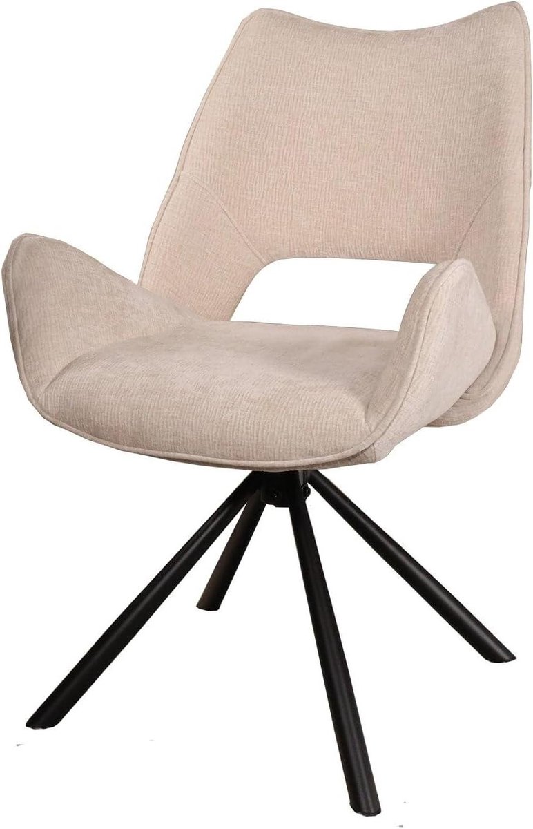 SET DEAL: 4 stuks Eetkamerstoel draaibaar Kevin beige eetstoel draaibare stoel