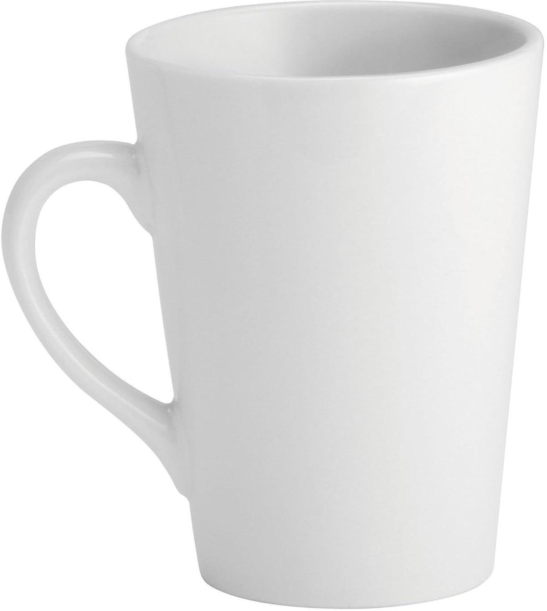 Latte Mokken - Koffiekopjes Mokken - Huishoudelijk Gebruik - Zuiver Wit Porselein - 24 cl - Wit