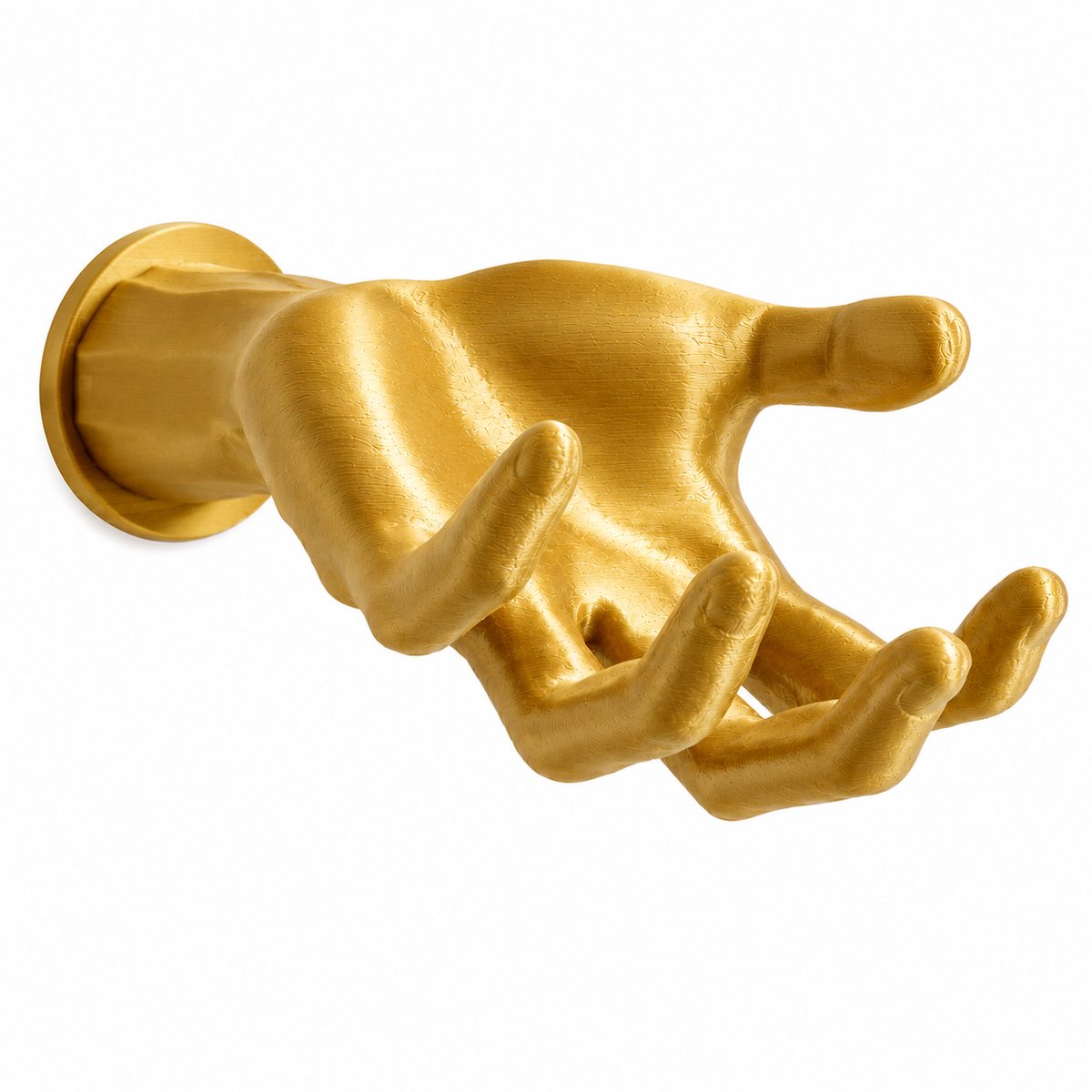 Decoratieve Hand Wandhaak Voor Aan De Muur - Moderne Kapstokhaak Voor Jas En Tas - Unieke Wanddecoratie Voor Hal Woonkamer Slaapkamer En Kantoor - 10 X 15 CM - Goud