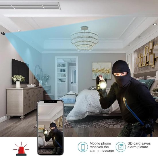 Mini Wifi Camera - Verborgen Camera Beveiligingscamera - Thuisbeveiliging - Draadloos Ontwerp - 10 mm - Wit van Merkloos — afbeelding 4