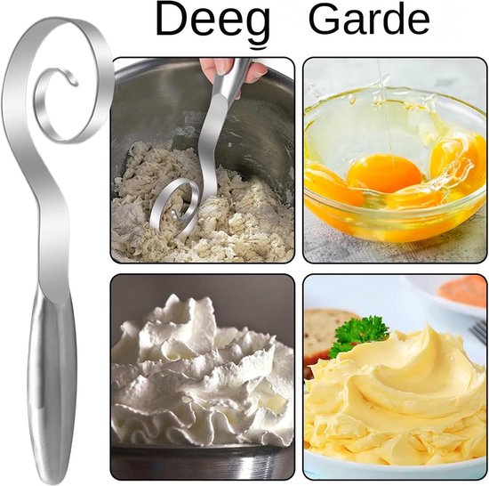 Danish Beater - Stainless Steel Mixer For Baking - Beater for Mixing Egg Sourdough Rising Baking - Kitchen Cooking Mixing van Merkloos — afbeelding 5