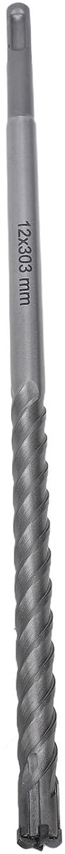 Boorhamer Steenboor - Metaalboor Betonboor - Zwaar Werk - 8 Fluiten Hardmetaal - 12x303 mm - Zilver